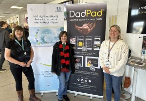 Donna, Carol and Susan from NHS Highland, promoting their forthcoming DadPad app at the ICTFC match v Arbroath FC on Saturday 6th April 2024: @ICTFC